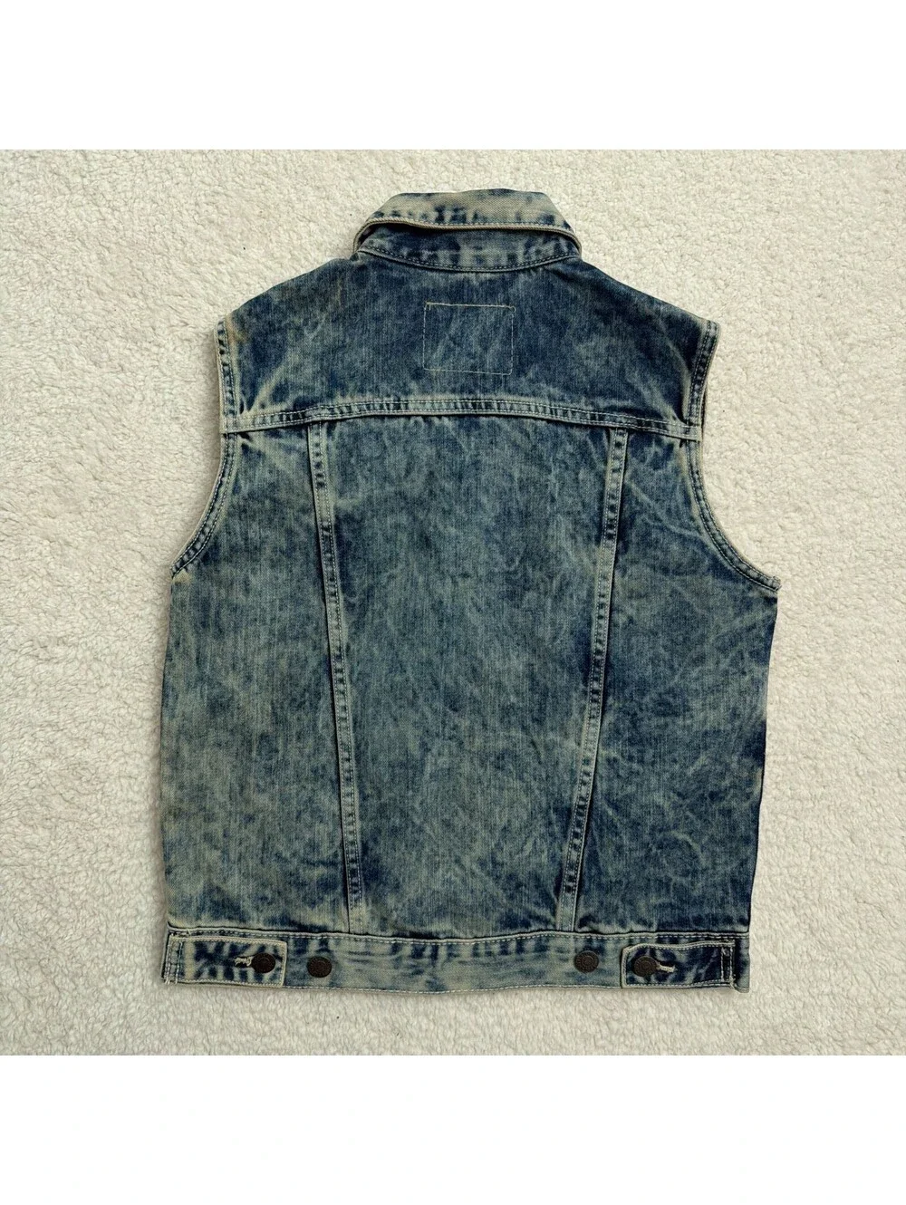 Levi's Kids Denim Vest Acid Wash Size M 10-12 Years Trucker Sleeveless Jacket